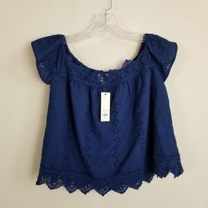 Jun & Ivy Eyelet Top Size Small NWT